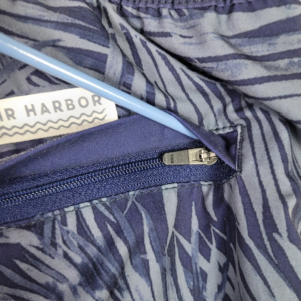 Fair Harbor Mens‎ Small Blue Tropical Swim Trunks Vacation Beach Unlined